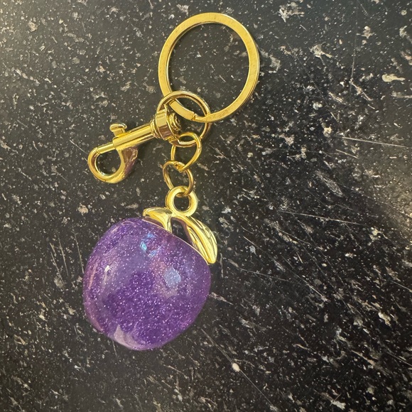 Purple Glitter cherry Keychain - Picture 1 of 4